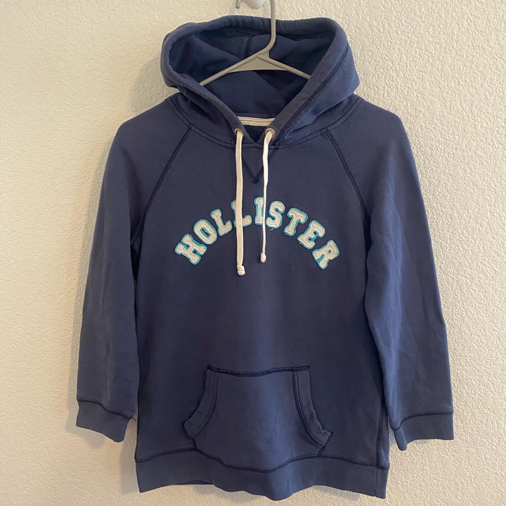 Navy Hollister Logo Hoodie